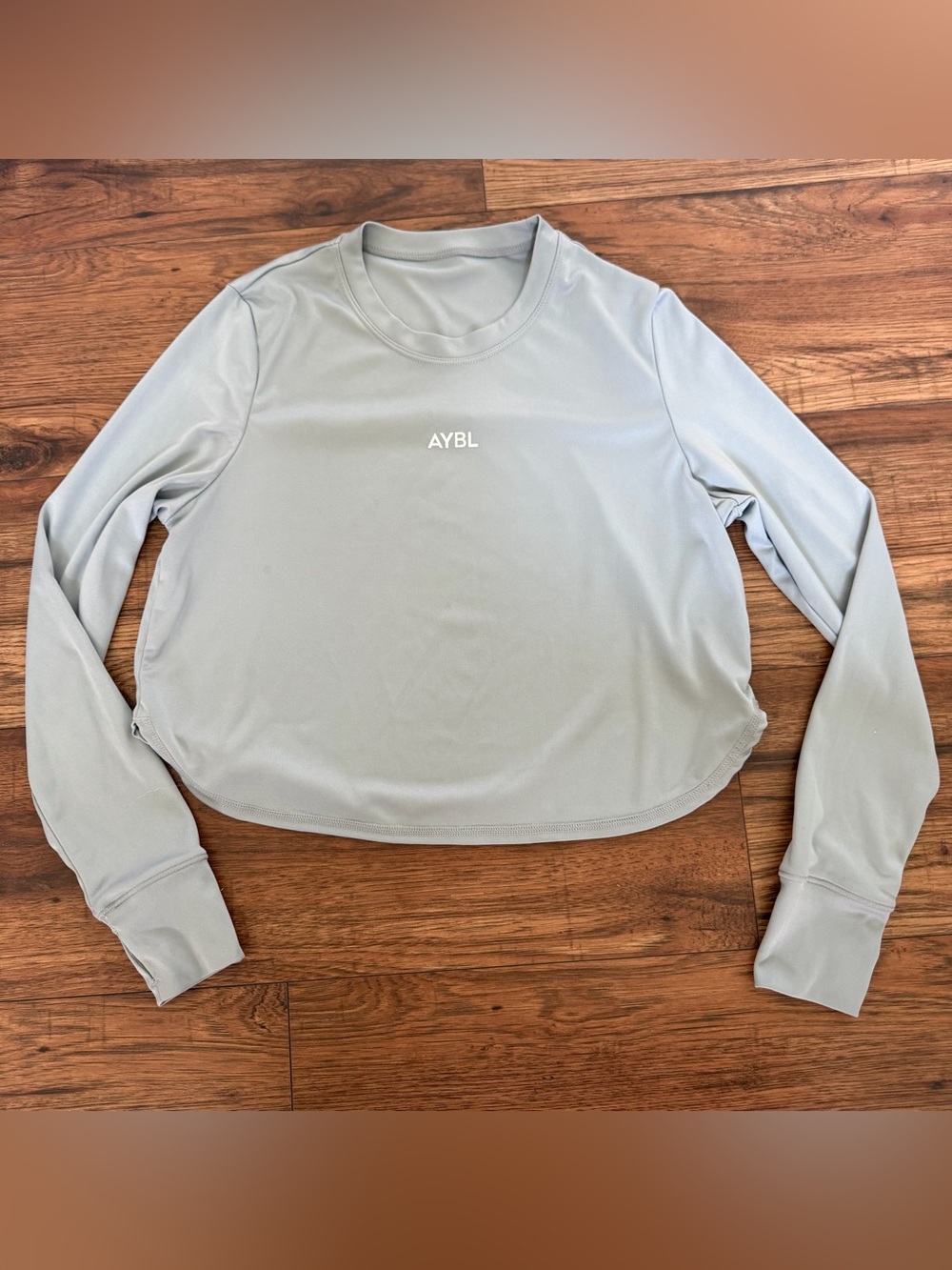 Aybl Women’s Long Sleeve Crop Gray Small Gym Training EUC